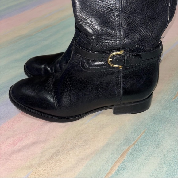 Tory Burch Nadine Riding Boots Black Leather 8.5 - Picture 7 of 11